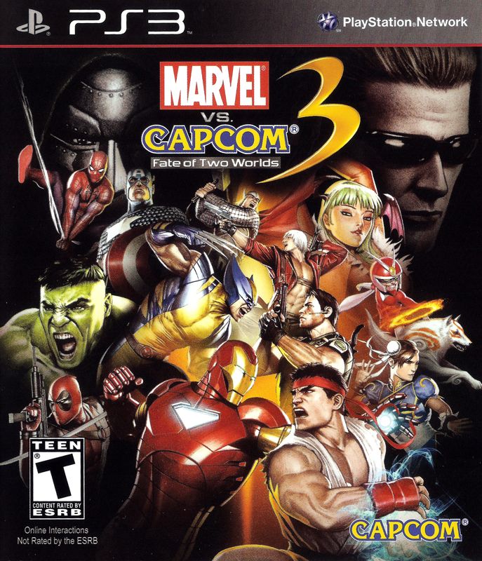Marvel Vs. Capcom 3: Fate of Two Worlds box art for Playstation 3